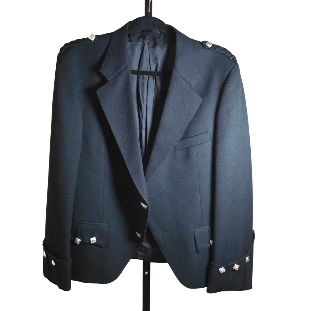 Scotch House Pure Wool Military Blazer Womens UK Made‎ Crest Button Jacket